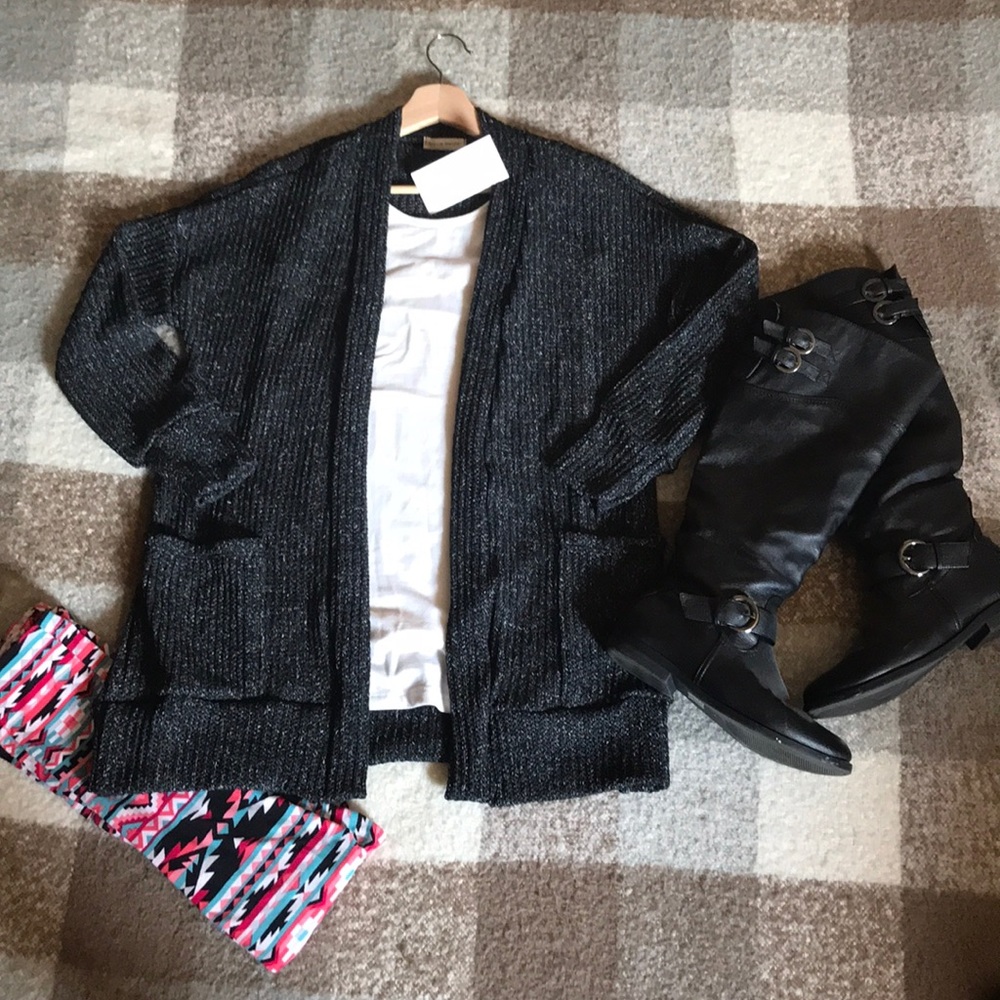 Charcoal colored cardigan